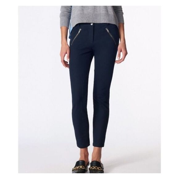 Veronica Beard Ellie Jodhpur black High Rise Skinny Riding Pants Zipper Pockets - Picture 1 of 5